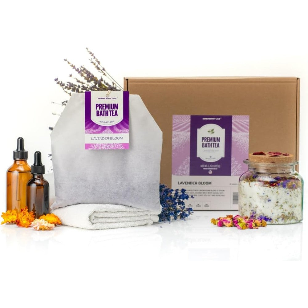 Blush Essentials Serendipity Lab Lavender Bath Tea Soak front view packaging