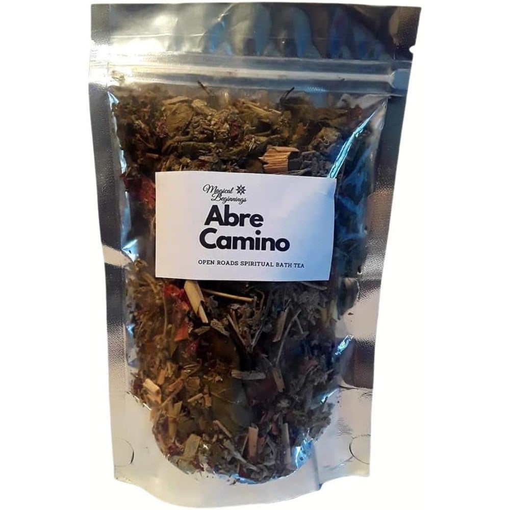 Magical Beginnings Abre Camino Open Roads herbal bath tea front packaging