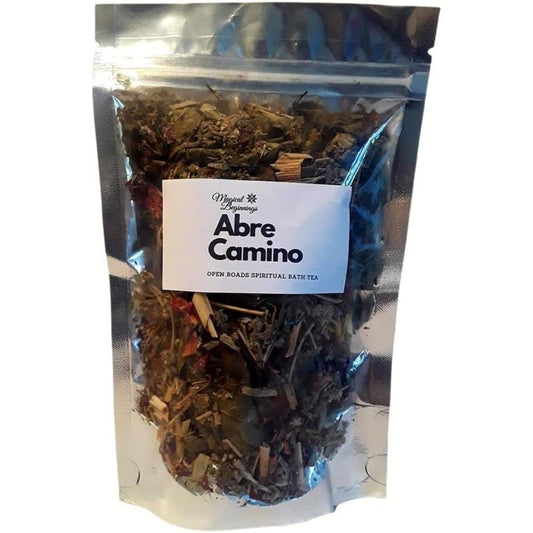Magical Beginnings Abre Camino Open Roads herbal bath tea front packaging