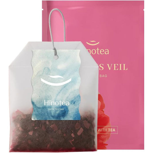 Hinotea Oriental Bath Tea Bag Hibiscus Veil 1.06 Ounce Traditional Botanical Blend For Rejuvenating Natural Spa Bath Therapy - Image 1