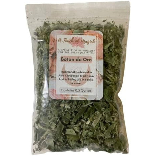 Vielkas Boton de Oro dried herb front view for spiritual rituals
