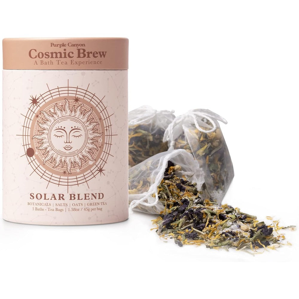 Purple Canyon solar blend bath tea front view packaging