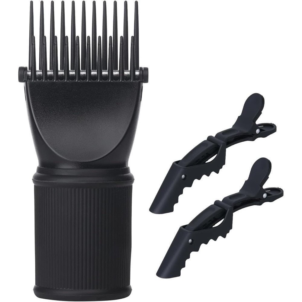 Perfehair universal blow dryer comb attachment front view for curly hair styling