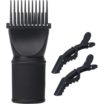 Perfehair universal blow dryer comb attachment front view for curly hair styling