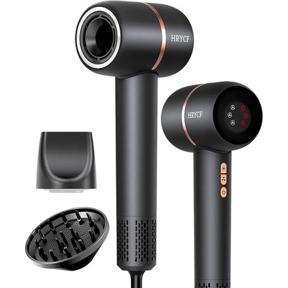 Ionic high speed hair dryer with magnetic attachments front view