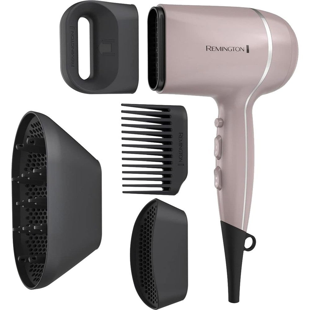 Remington Pro Wet2style Hair Dryer front view showing the sleek mauve finish and ergonomic handle.
