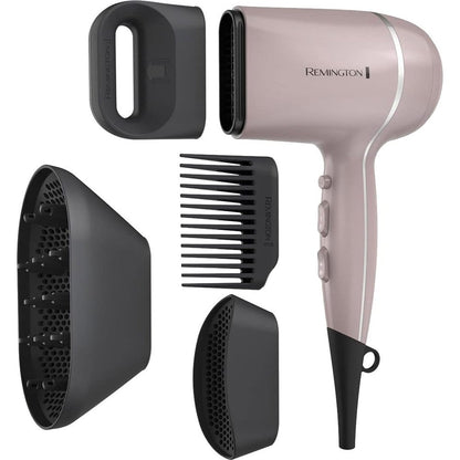 Remington Pro Wet2style Hair Dryer front view showing the sleek mauve finish and ergonomic handle.