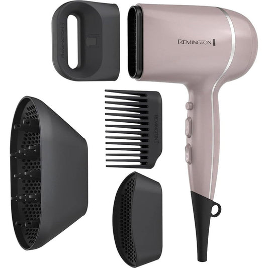 Remington Pro Wet2style Hair Dryer front view showing the sleek mauve finish and ergonomic handle.