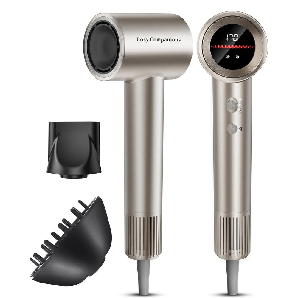 Cosy Companions high speed ionic hair dryer in gold color front view