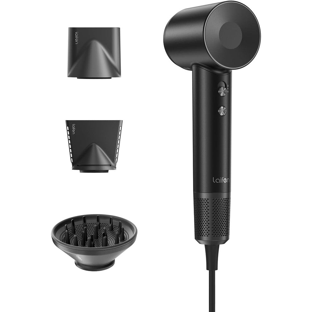 Laifen Swift Special high speed hair dryer matte black front view showing ergonomic handle