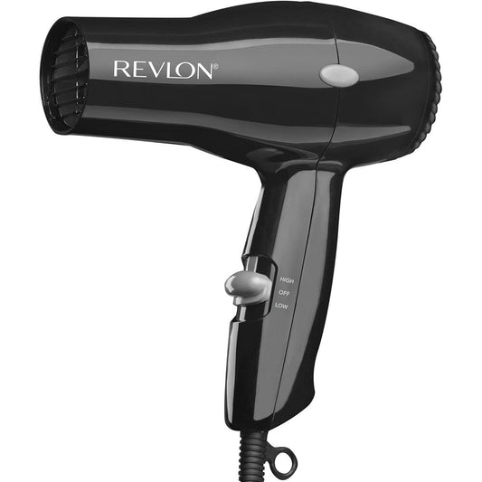 Revlon Compact Hair Dryer front view showcasing the sleek black body and ergonomic handle