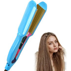 Rppiup Hair Waver Crimper front view showcasing the ceramic corrugated plates for volumizing hair.