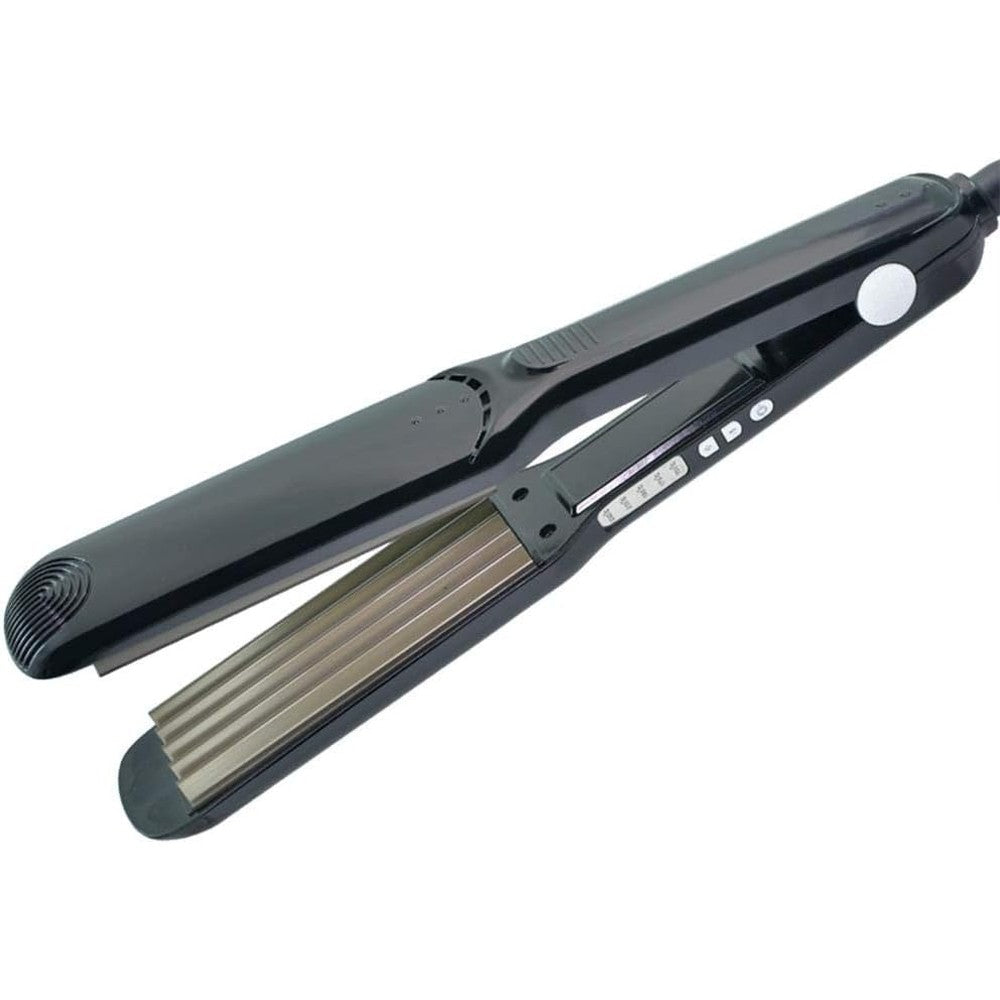 Wangmeili hair crimper professional volumizing iron front view showing titanium plates