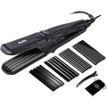 Pulla 4 in 1 hair straightener and crimper front view showcasing interchangeable plates