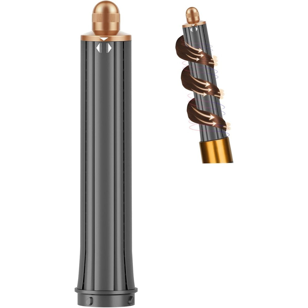 Puregust long hair barrels attachment front view showcasing the copper rotating tip for automatic curling.