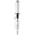 Conair Travel Smart mini ceramic curling iron white front view for travel hairstyling