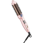 Lafesro mini thermal brush front view showing the one inch tourmaline ceramic barrel and nylon bristles.