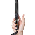 Desalo mini travel curling iron front view in rose gold finish.