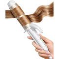 FURIDEN Lite dual voltage 2-in-1 curling iron front view showing white finish and gold ceramic barrel