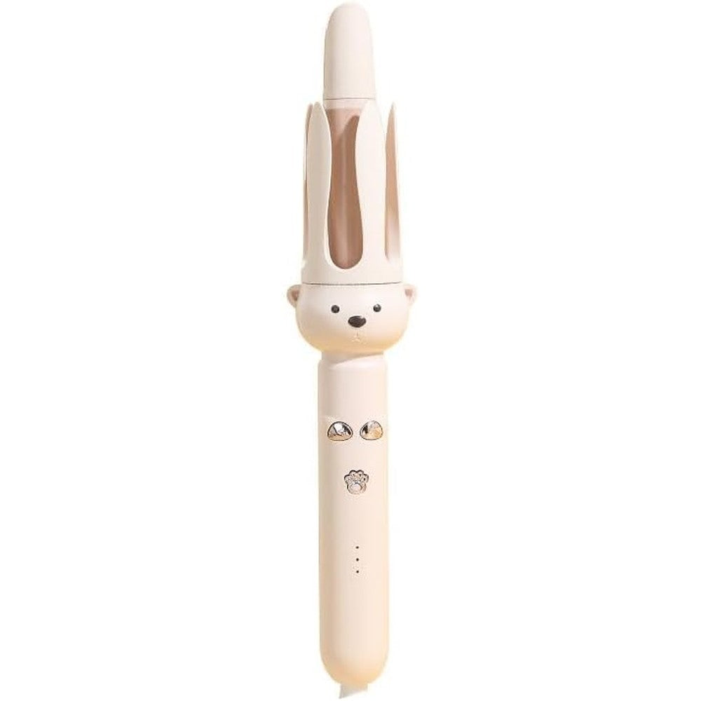 O-CONN PretiHom automatic rotating hair curler front view white ceramic barrel