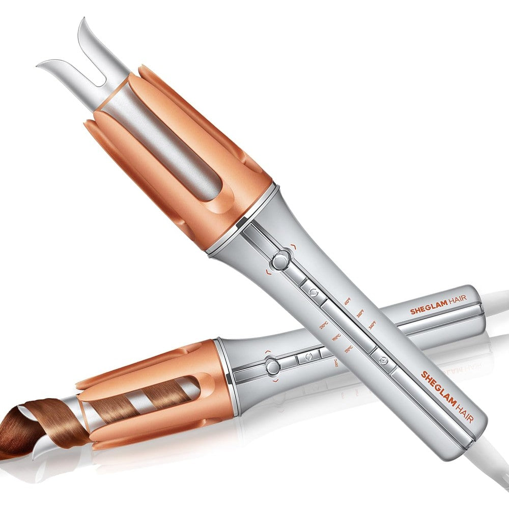SHEGLAM automatic curling iron front view showing the 32mm ceramic barrel