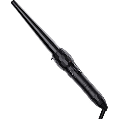 Lura ceramic tourmaline curling wand front view for hair styling