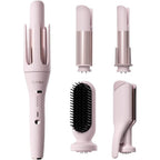 Tsuyagla 5 in 1 automatic curling iron set in pink