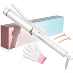 Novuspro 1.5 Inch Extra Large Curling Wand white finish front view