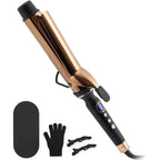 Orynne titanium 2 inch curling iron front view with digital display