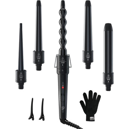Ohuhu 5 in 1 Curling Iron Wand Set with interchangeable barrels front view
