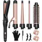 Lopeie 5 in 1 curling iron set with interchangeable barrels