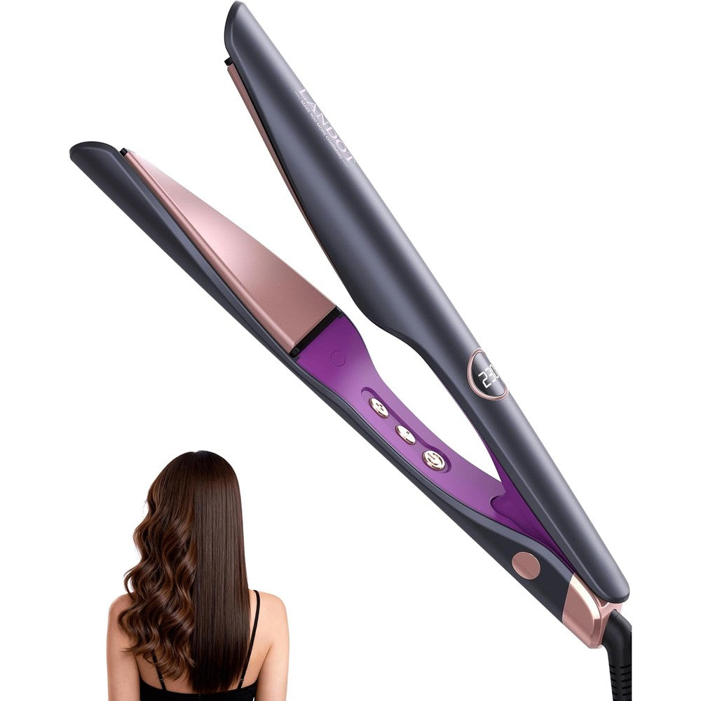 Landot 2-in-1 hair straightener and curling iron front view