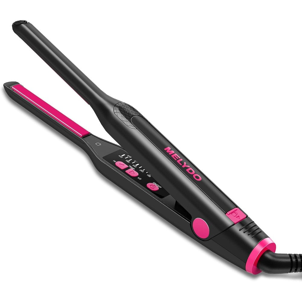 Melydo 3/10 inch pencil flat iron front view for short hair