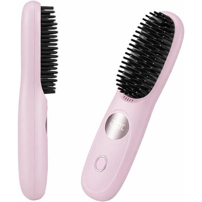 Hajifgh Go Brush Pro 2026 cordless hair straightener brush front view