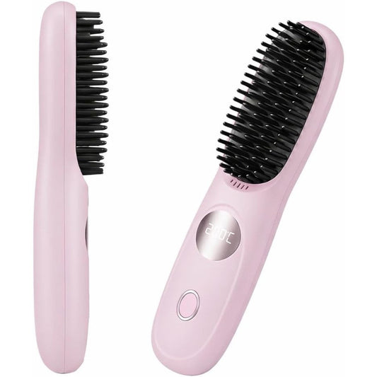 Hajifgh Go Brush Pro 2026 cordless hair straightener brush front view