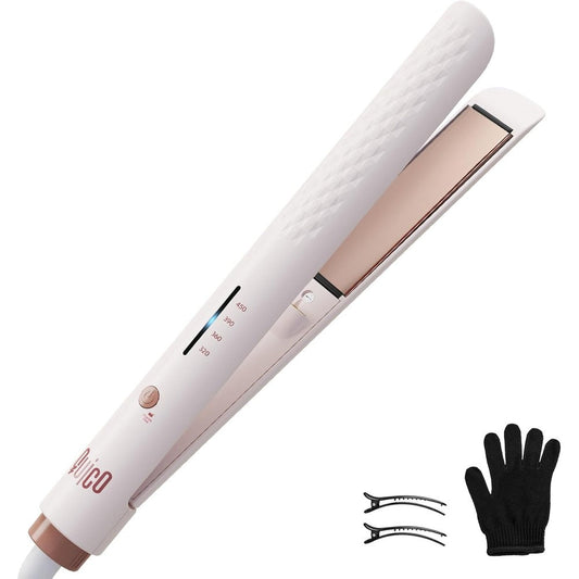 Quico hair straightener front view pink flat iron