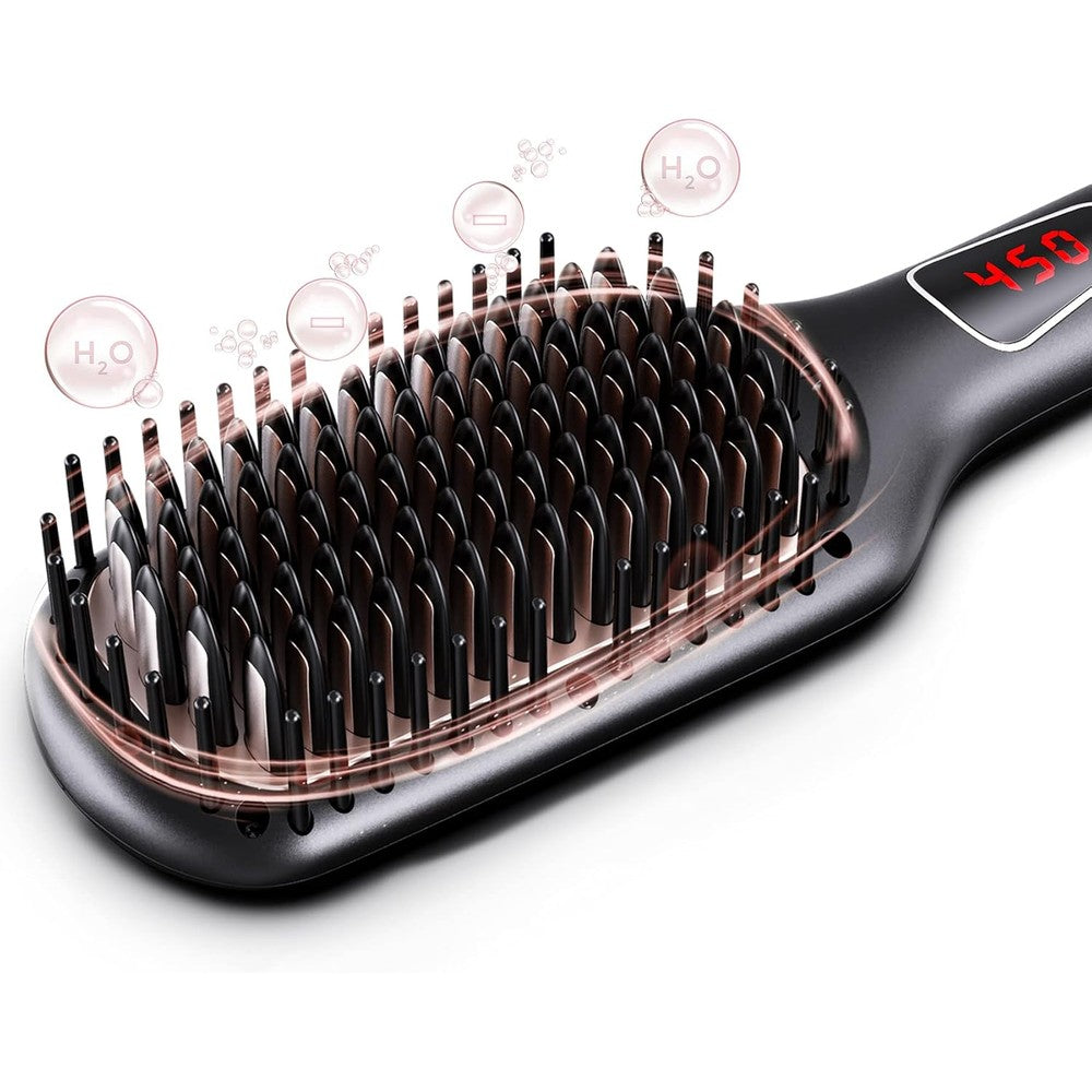 Megawise Pro Ceramic Ionic Hair Straightener Brush front view