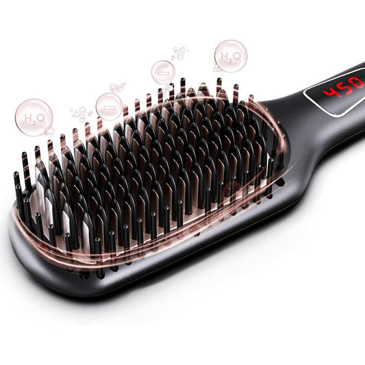 Megawise Pro Ceramic Ionic Hair Straightener Brush front view