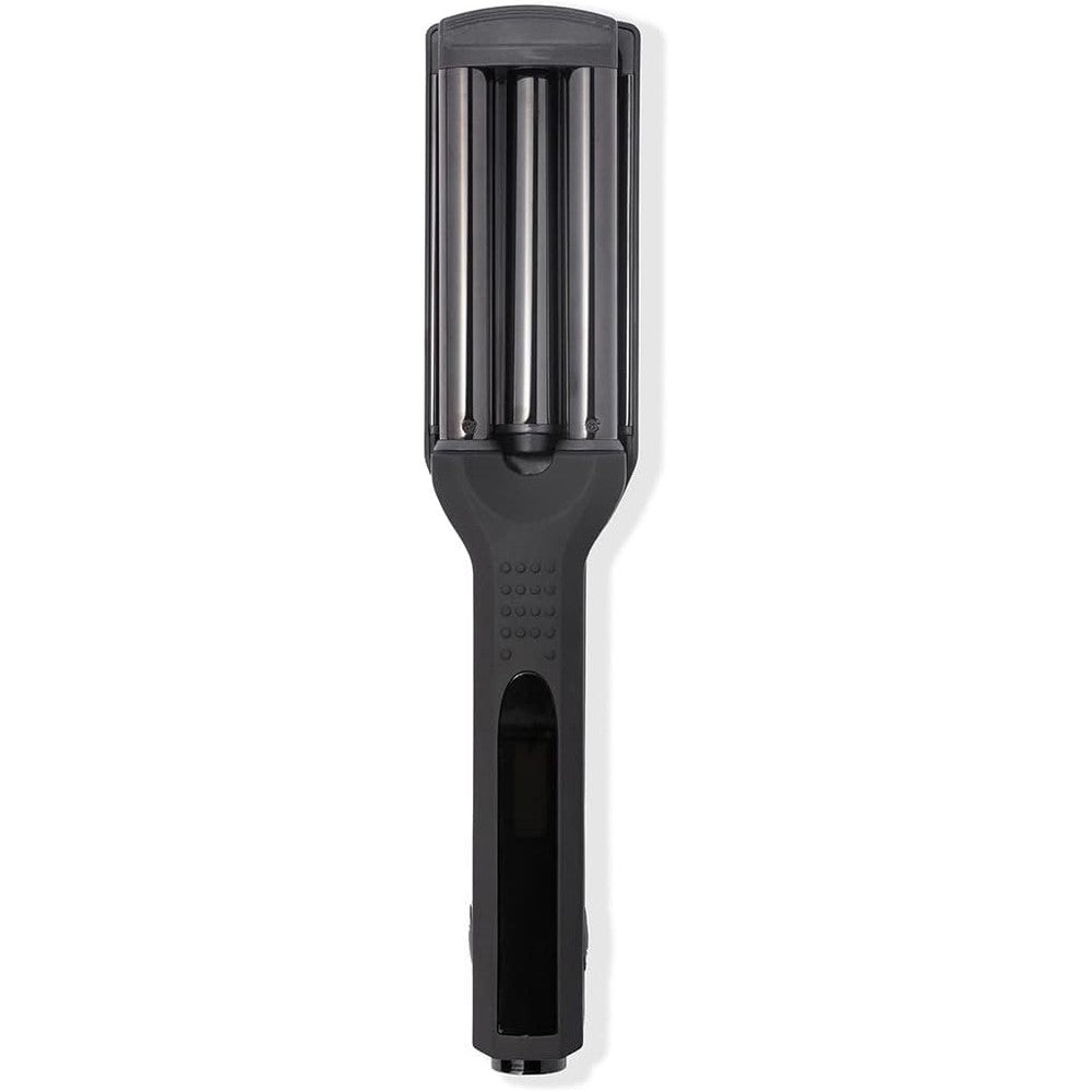 L'ANGE HAIR Le Waver 3 Barrel Titanium Hair Waving Iron front view showing the triple barrels and LCD display screen