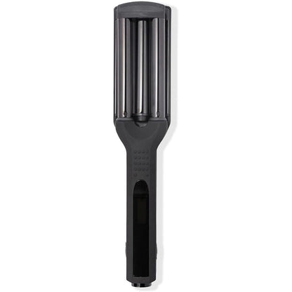 L'ANGE HAIR Le Waver 3 Barrel Titanium Hair Waving Iron front view showing the triple barrels and LCD display screen