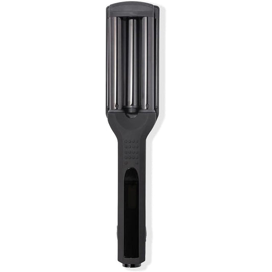 L'ANGE HAIR Le Waver 3 Barrel Titanium Hair Waving Iron front view showing the triple barrels and LCD display screen