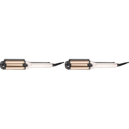 Remington 4 in 1 Adjustable Hair Waver front view showcasing the cream color design.