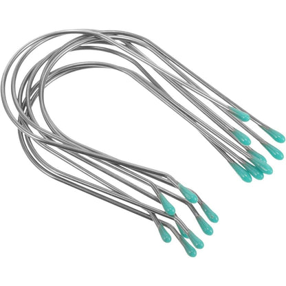 WLngtv eight piece silver hot curler clips replacement kit front view showcasing the durable metal U-shaped design