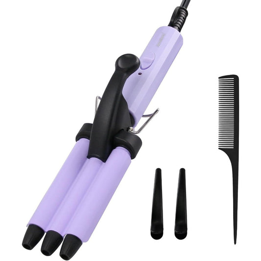 Janelove mini hair crimper purple front view styling tool