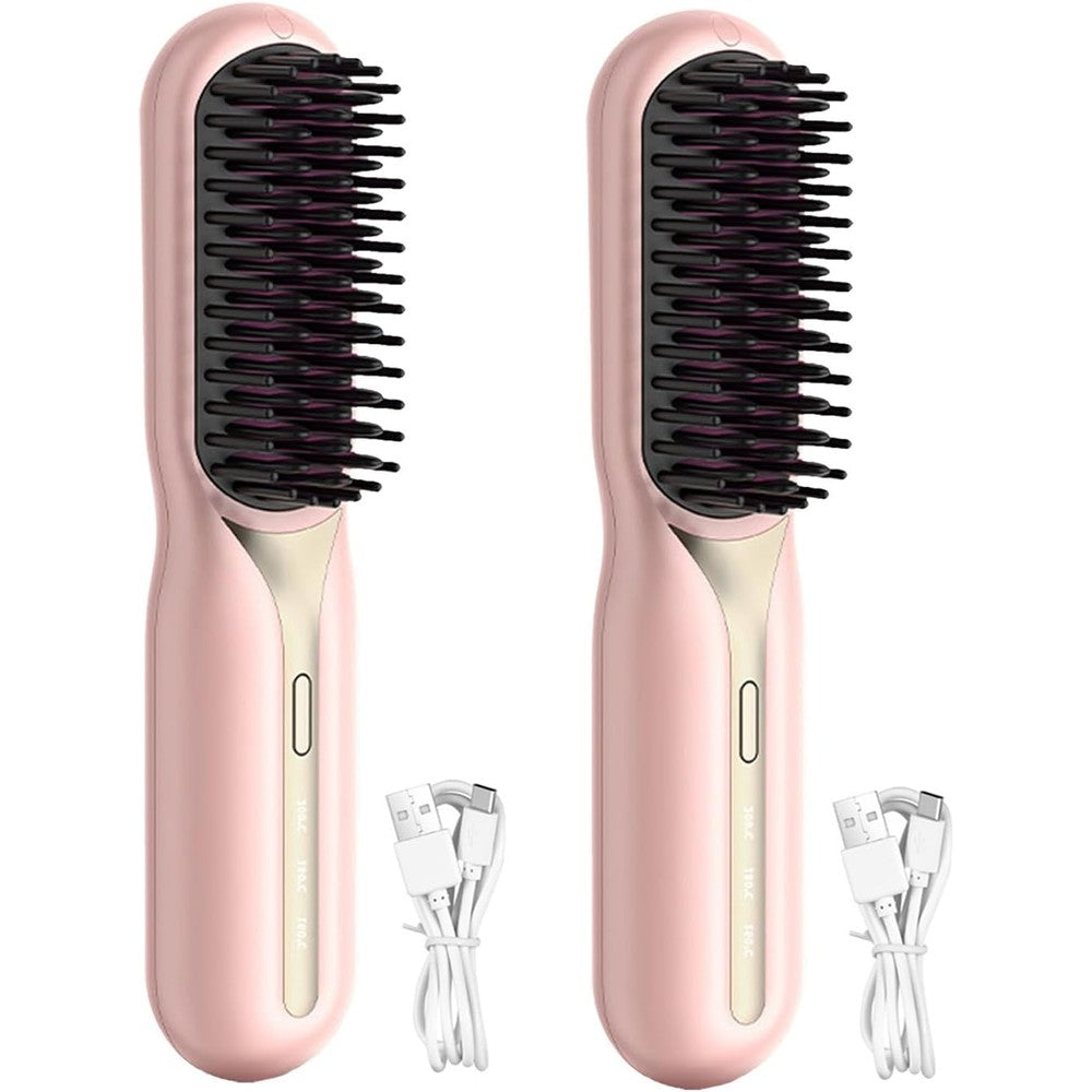 Bewinner cordless hair straightener comb front view showing sleek portable design for travel styling.