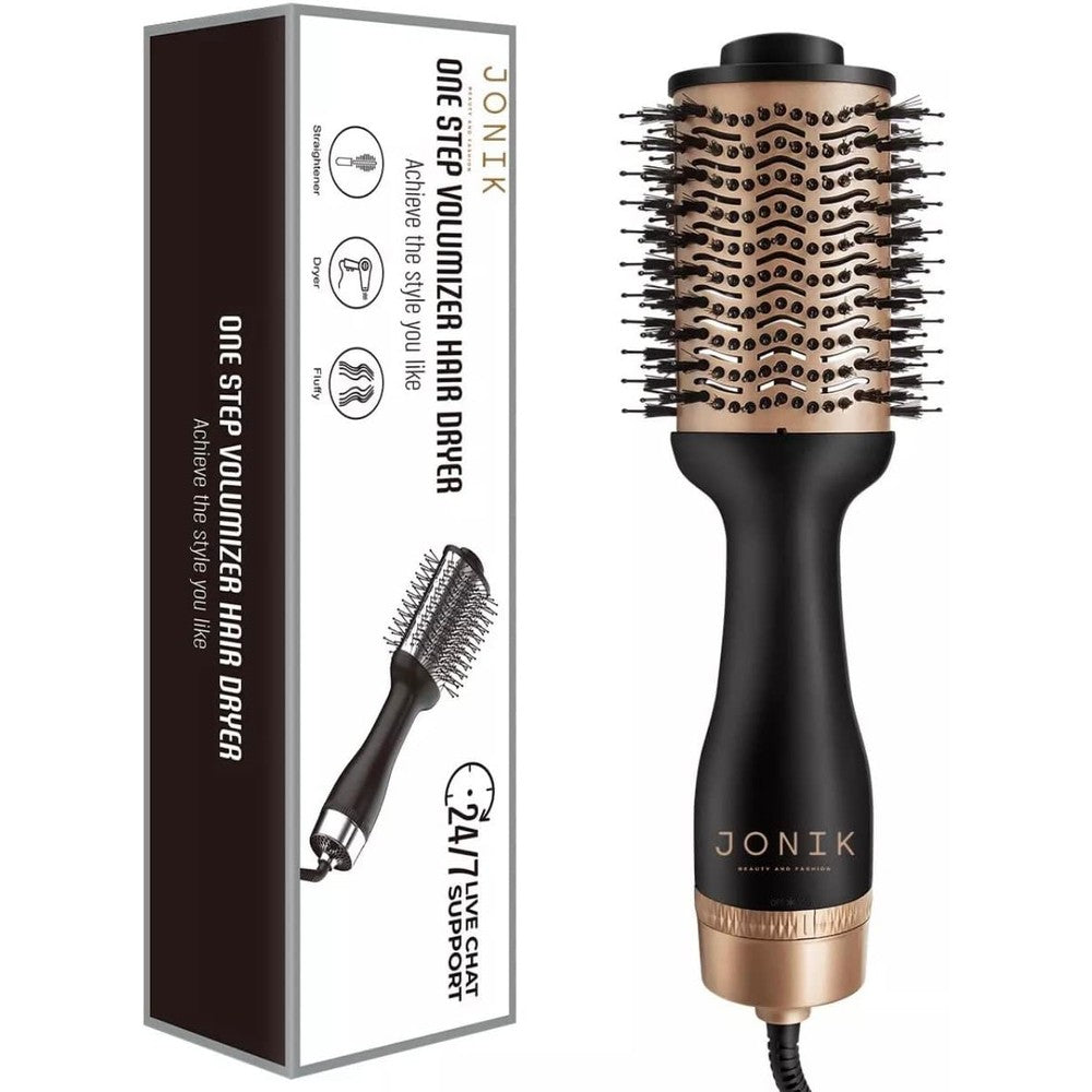 Jonik Beauty And Fashion One-Step professional hair dryer brush front view for salon styling at home.