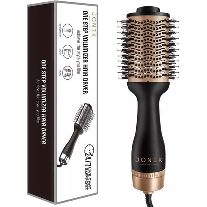Jonik Beauty And Fashion One-Step professional hair dryer brush front view for salon styling at home.