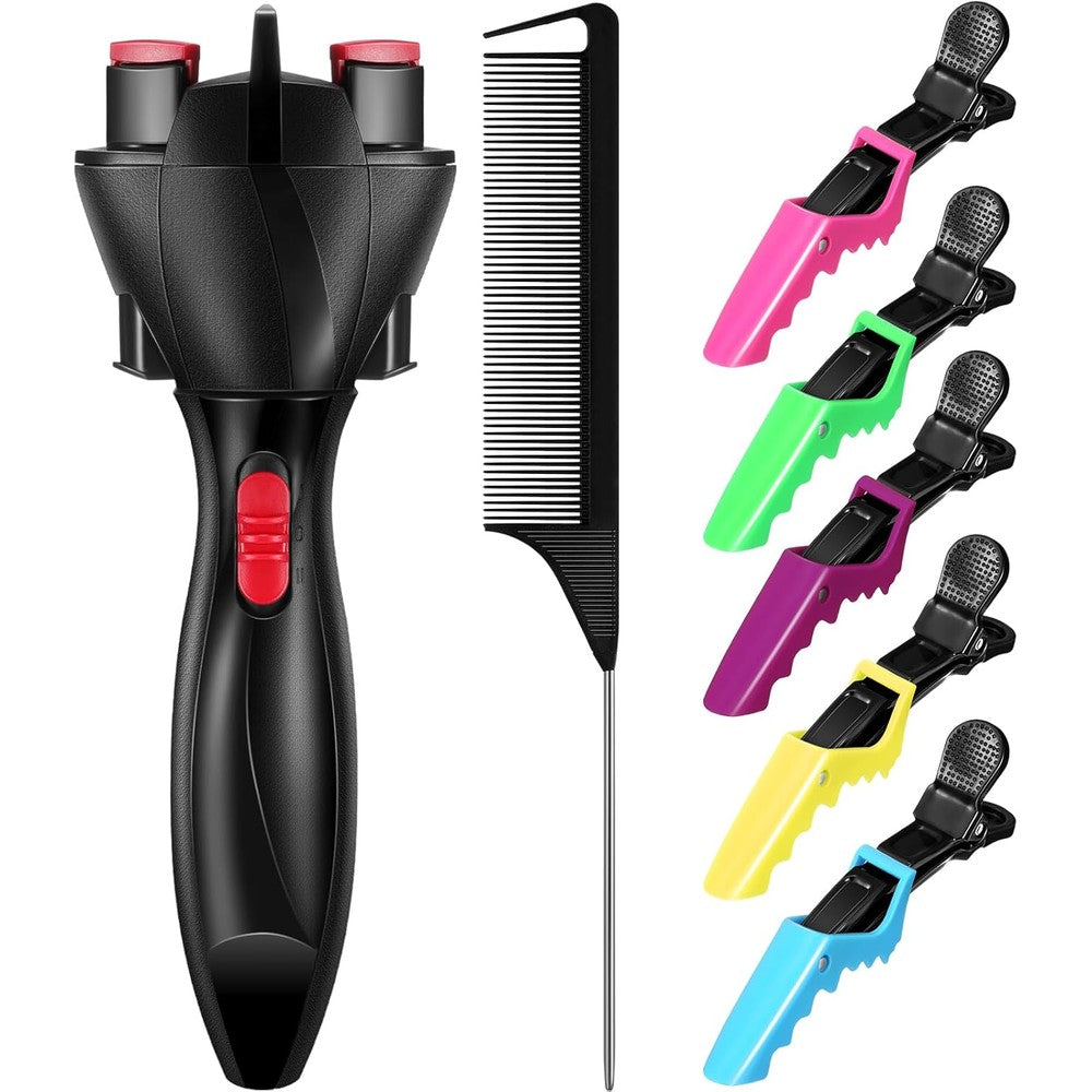 Honoson automatic hair braider set front view showing the electronic braiding tool machine