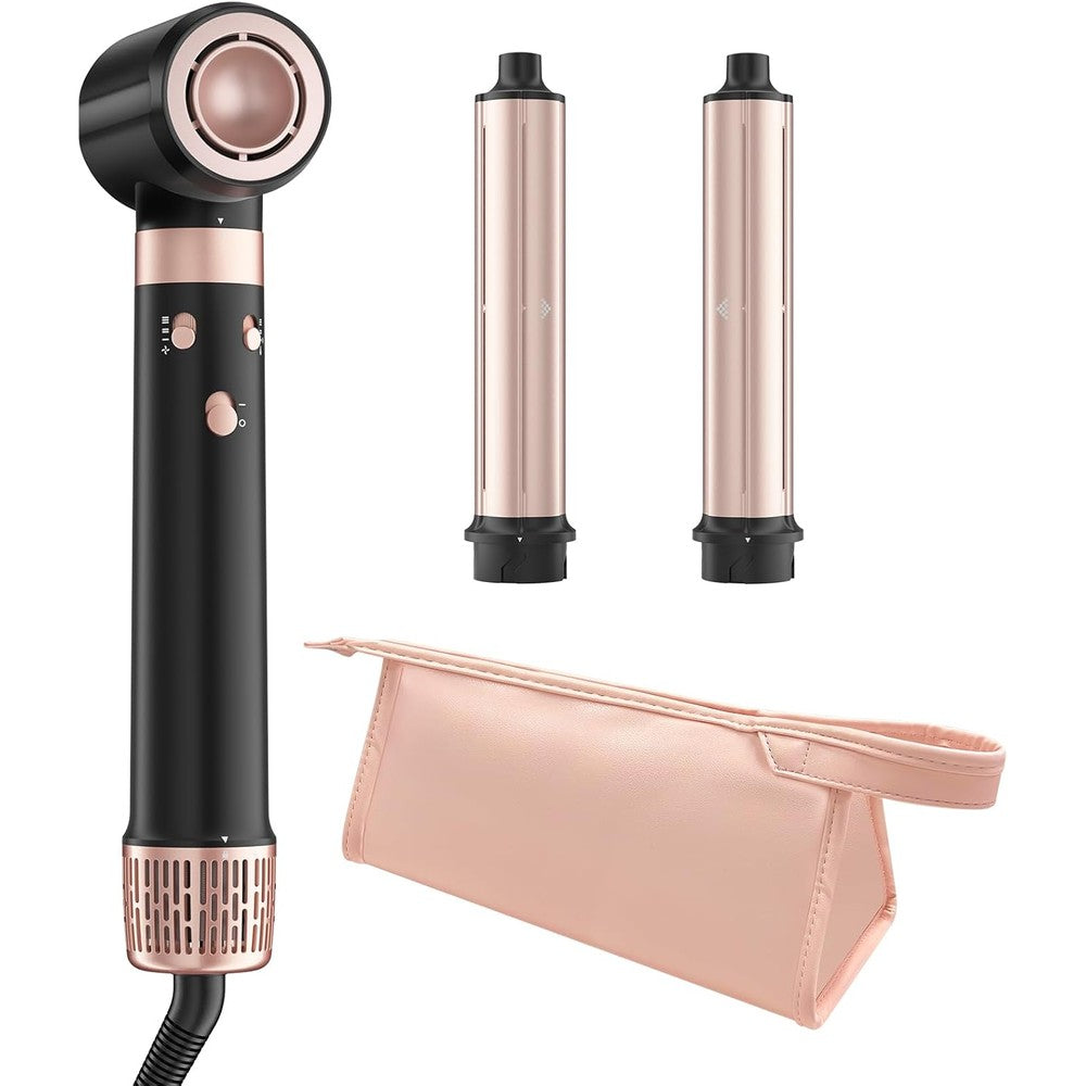 Mescomb dual voltage 3 in 1 hot hair styler front view displaying main power body and premium high-speed dryer attachment