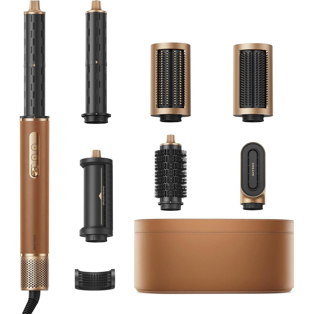 Dreame AirStyle Pro 7-in-1 Hair Styler front view with luxury leather package